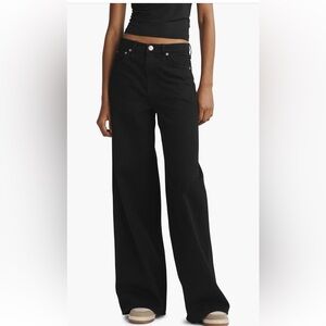 NWT Rag & Bone Sofie Wide Leg Jeans in Black Size 25